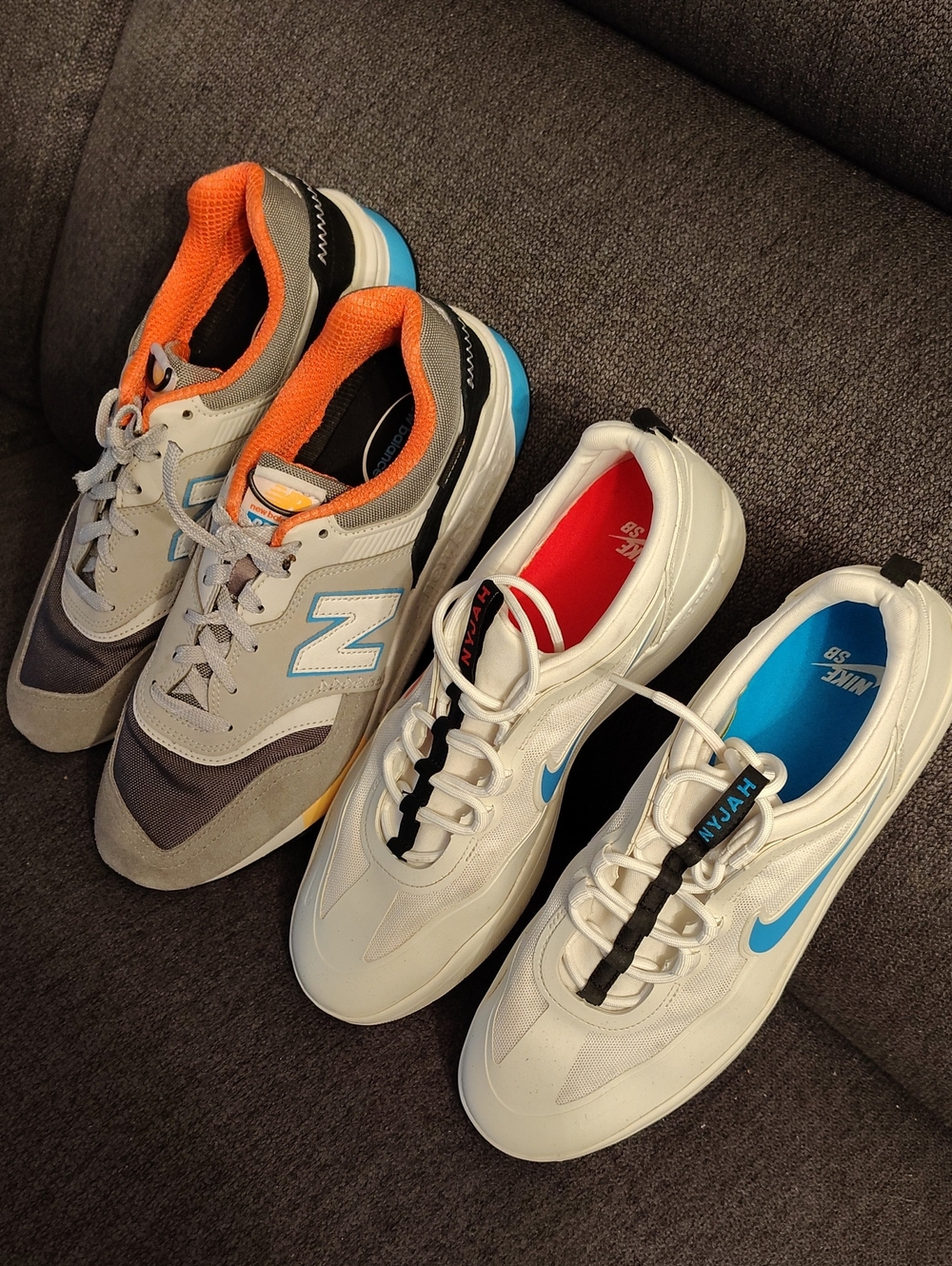 New Balance Men's Gray, Orange & Blue Retro Runner Sneakers and Nike Men's Shoes